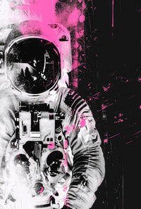 Astronaut in Motion Futuristic Sci-Fi Poster PosterGoat