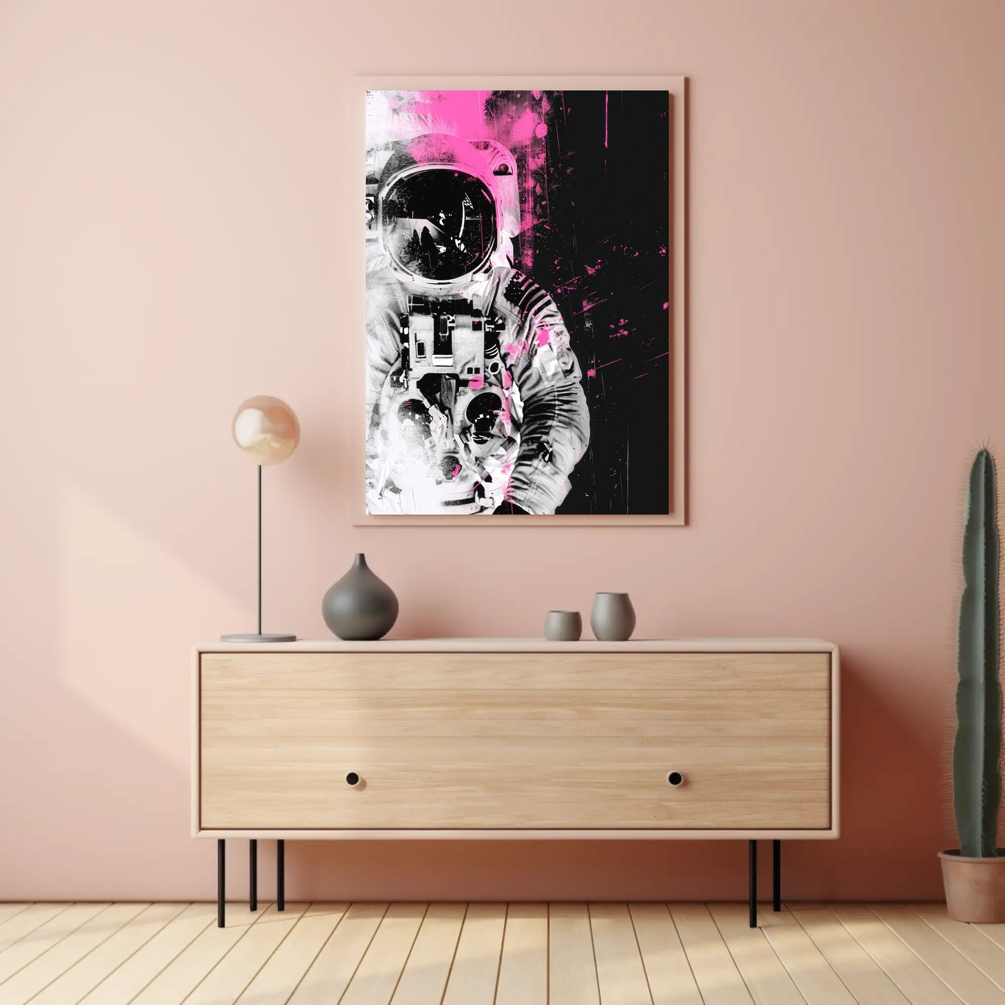 Astronaut in Motion Futuristic Sci-Fi Poster PosterGoat