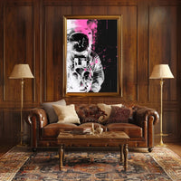 Astronaut in Motion Futuristic Sci-Fi Poster PosterGoat