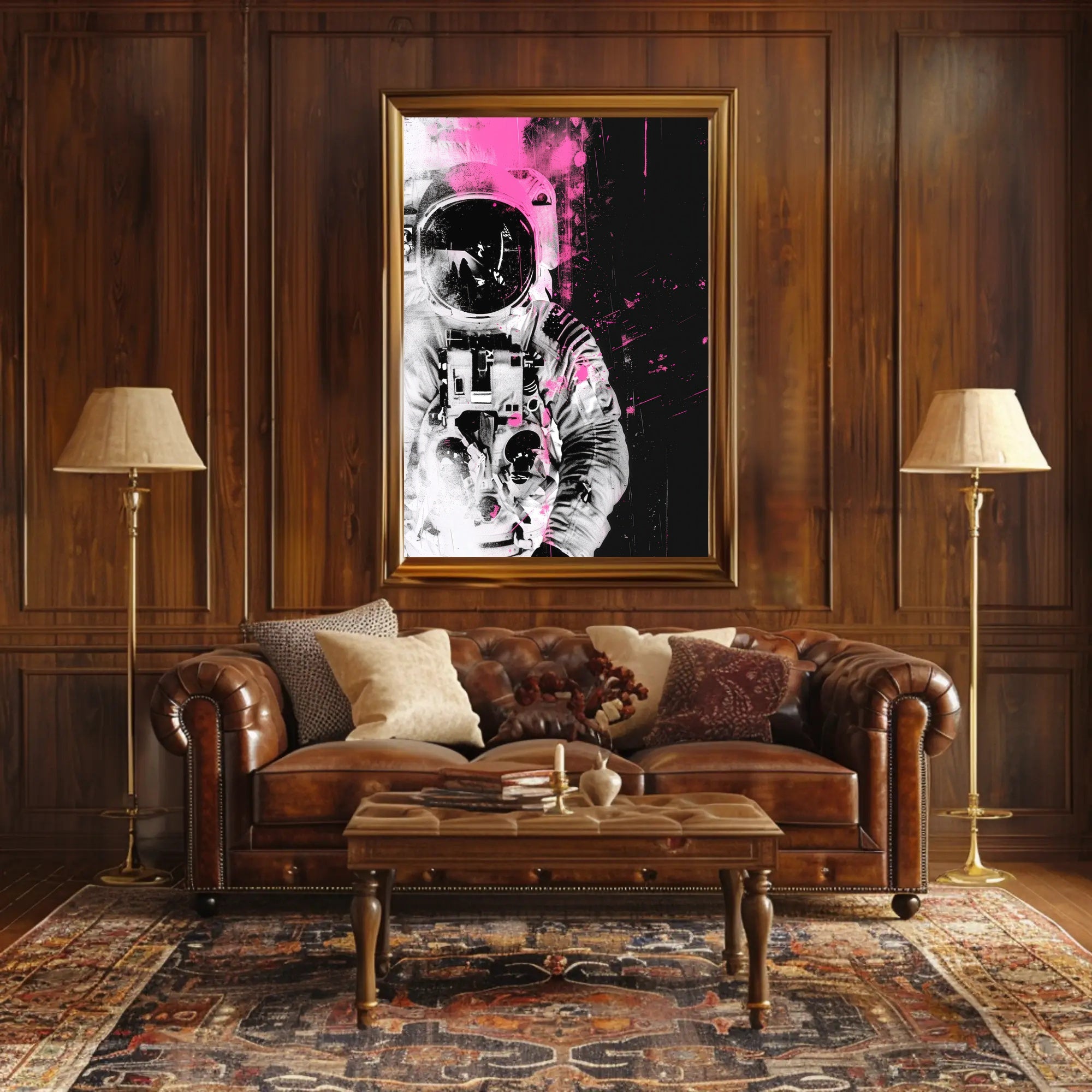 Astronaut in Motion Futuristic Sci-Fi Poster PosterGoat