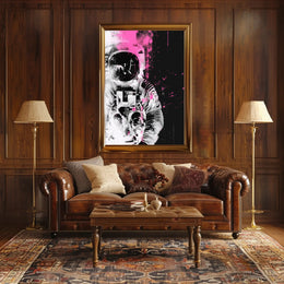 Astronaut in Motion Futuristic Sci-Fi Poster PosterGoat