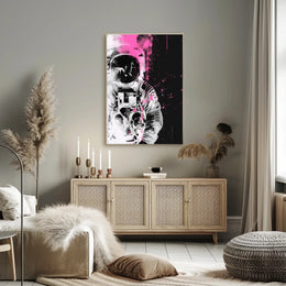 Astronaut in Motion Futuristic Sci-Fi Poster PosterGoat