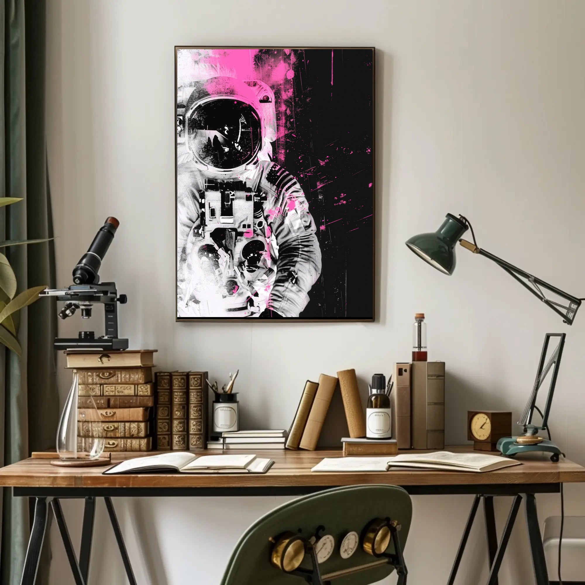 Astronaut in Motion Futuristic Sci-Fi Poster PosterGoat