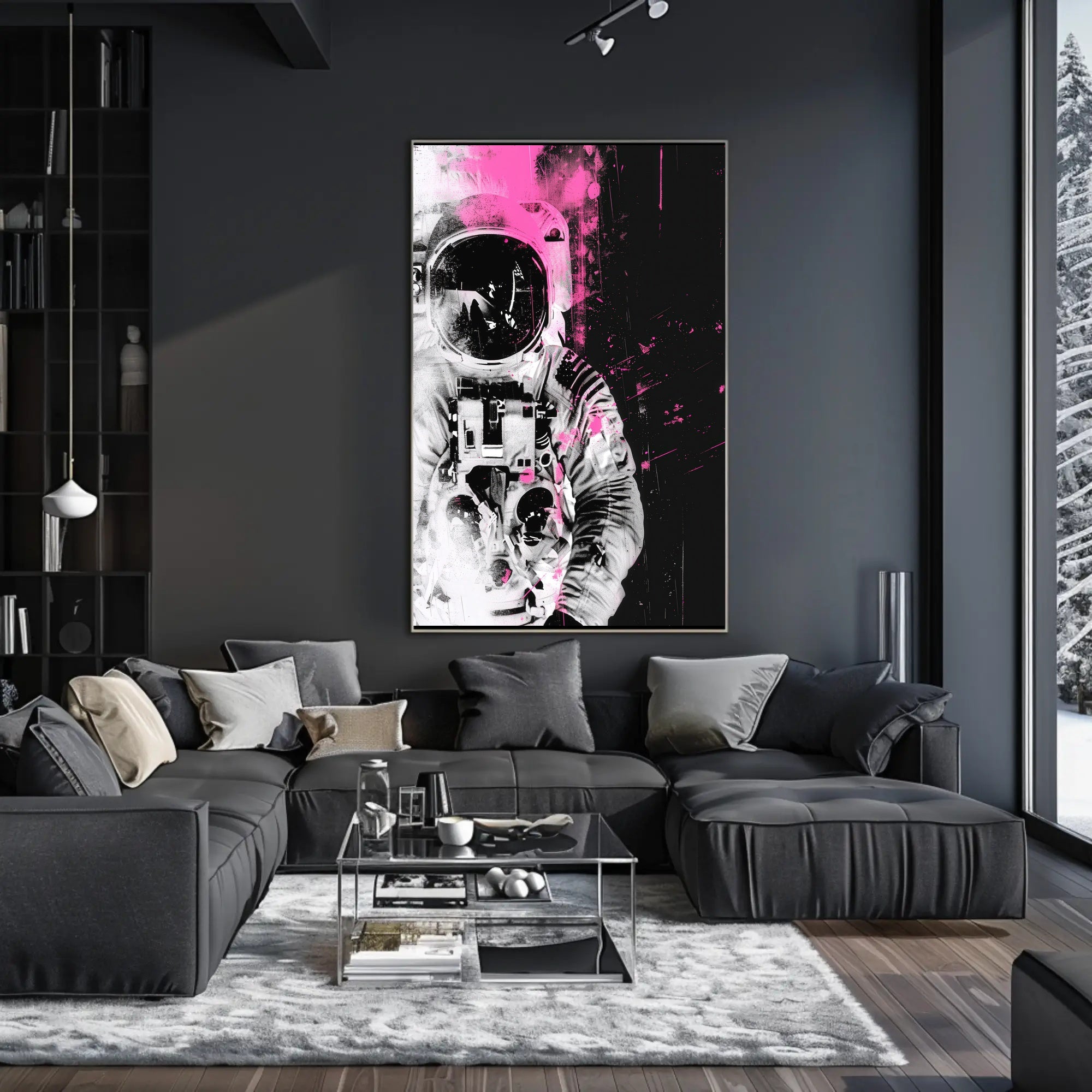Astronaut in Motion Futuristic Sci-Fi Poster PosterGoat