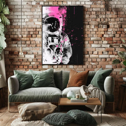 Astronaut in Motion Futuristic Sci-Fi Poster PosterGoat