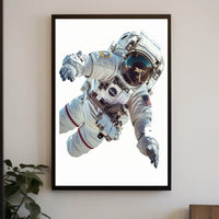Astronaut in Space Suit Floating Futuristic Sci-Fi Poster PosterGoat