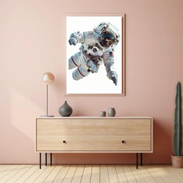 Astronaut in Space Suit Floating Futuristic Sci-Fi Poster PosterGoat