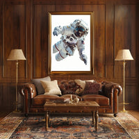 Astronaut in Space Suit Floating Futuristic Sci-Fi Poster PosterGoat