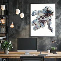 Astronaut in Space Suit Floating Futuristic Sci-Fi Poster PosterGoat