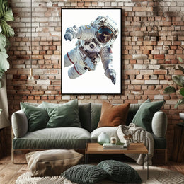 Astronaut in Space Suit Floating Futuristic Sci-Fi Poster PosterGoat