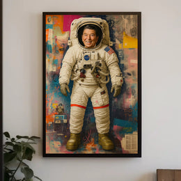 Astronaut in Vibrant Urban Abstract Poster - Pop Culture Poster PosterGoat