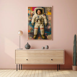 Astronaut in Vibrant Urban Abstract Poster - Pop Culture Poster PosterGoat