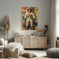 Astronaut in Vibrant Urban Abstract Poster - Pop Culture Poster PosterGoat