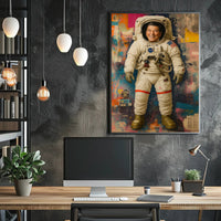 Astronaut in Vibrant Urban Abstract Poster - Pop Culture Poster PosterGoat