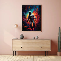 Astronaut in Vivid Nebula Visionary Futuristic Sci-Fi Poster PosterGoat