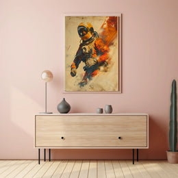 Astronaut in motion: vibrant adventure futuristic sci-fi poster PosterGoat
