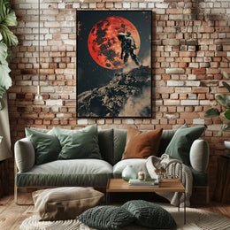 Astronaut on Mars Futuristic Sci-Fi Poster PosterGoat