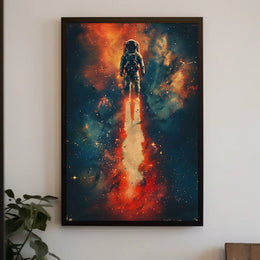 Astronaut's Dream: Surreal Cosmic Adventure Futuristic Sci-Fi Poster PosterGoat
