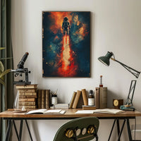 Astronaut's Dream: Surreal Cosmic Adventure Futuristic Sci-Fi Poster PosterGoat