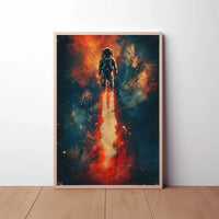 Astronaut's Dream: Surreal Cosmic Adventure Futuristic Sci-Fi Poster PosterGoat
