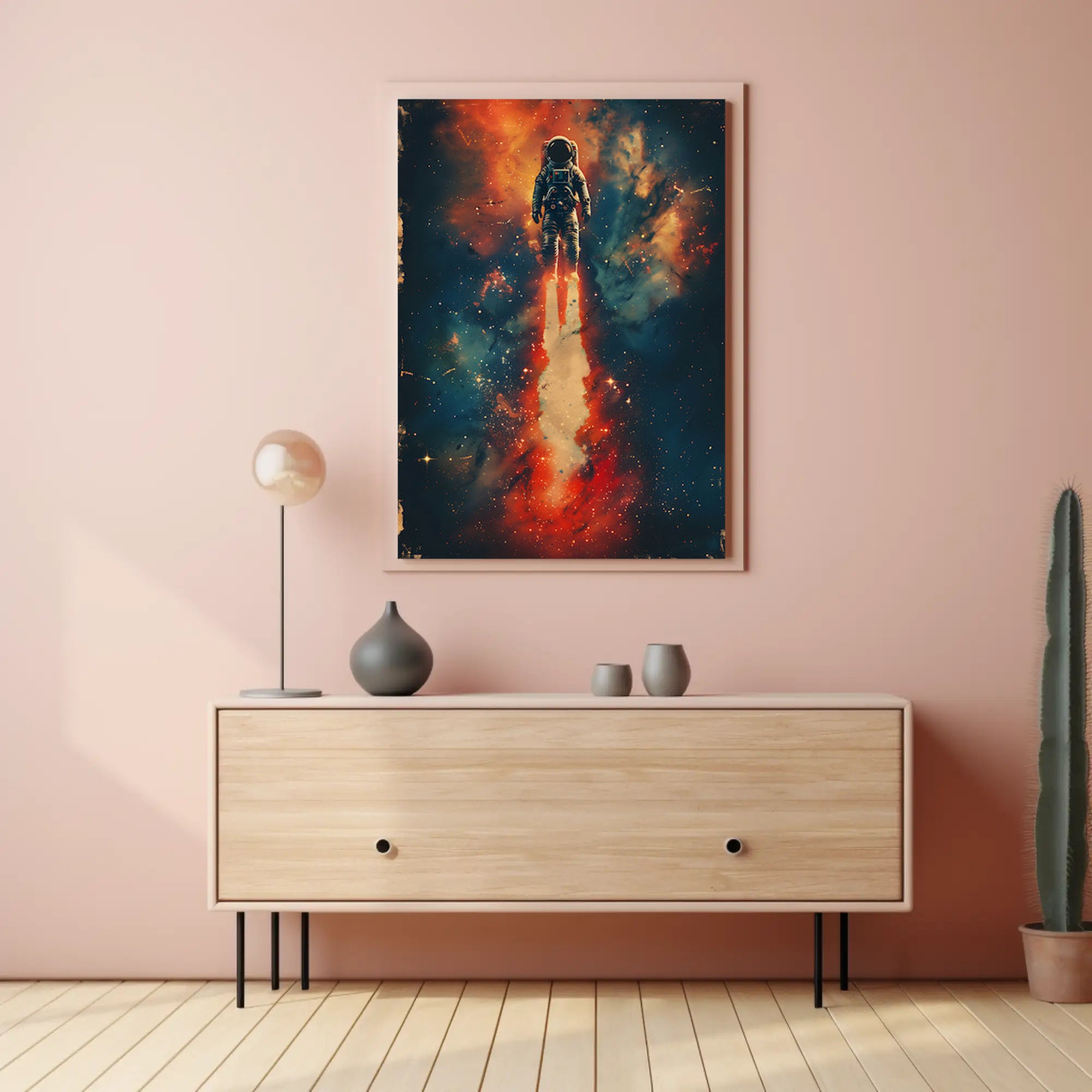 Astronaut's Dream: Surreal Cosmic Adventure Futuristic Sci-Fi Poster PosterGoat
