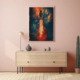 Astronaut's Dream: Surreal Cosmic Adventure Futuristic Sci-Fi Poster PosterGoat