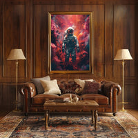 Astronaut's Journey into Cosmic Unknown - Futuristic Sci-Fi Poster PosterGoat