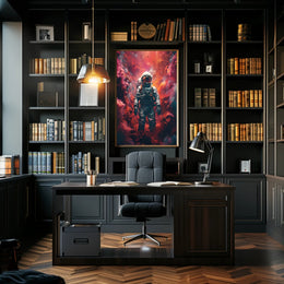 Astronaut's Journey into Cosmic Unknown - Futuristic Sci-Fi Poster PosterGoat