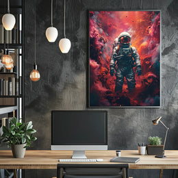 Astronaut's Journey into Cosmic Unknown - Futuristic Sci-Fi Poster PosterGoat