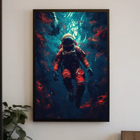 Astronaut's Odyssey in Underwater Cosmos Futuristic Sci-Fi Poster PosterGoat
