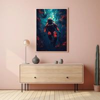 Astronaut's Odyssey in Underwater Cosmos Futuristic Sci-Fi Poster PosterGoat