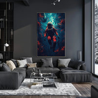 Astronaut's Odyssey in Underwater Cosmos Futuristic Sci-Fi Poster PosterGoat