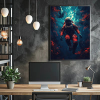 Astronaut's Odyssey in Underwater Cosmos Futuristic Sci-Fi Poster PosterGoat