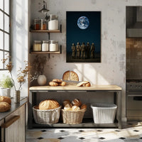 Astronauts Gaze at Earth Space or Astronomy Poster PosterGoat