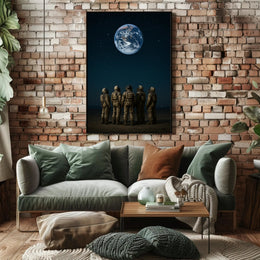 Astronauts Gaze at Earth Space or Astronomy Poster PosterGoat