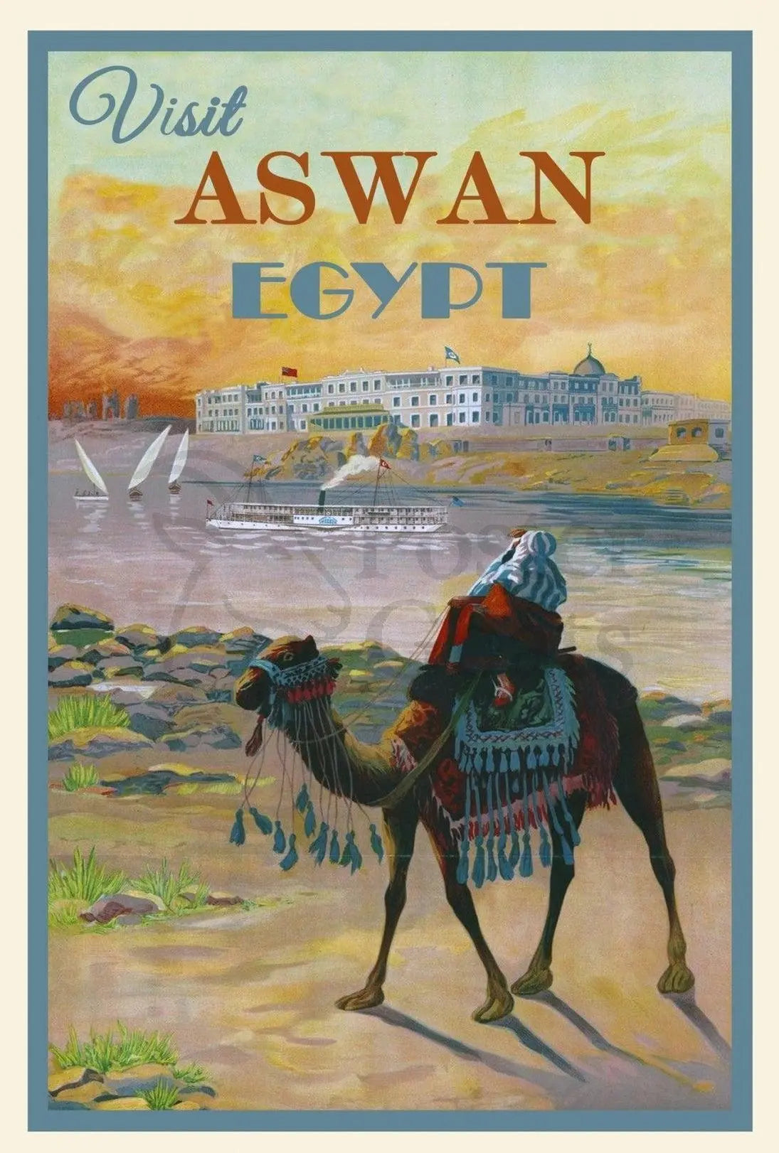 Aswan Egypt Vintage Travel Advertisement Poster PosterGoat