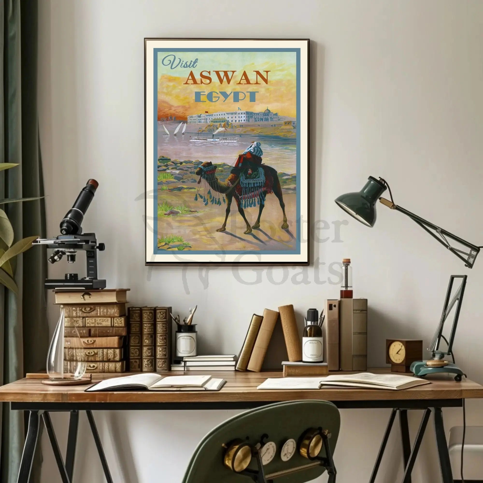Aswan Egypt Vintage Travel Advertisement Poster PosterGoat
