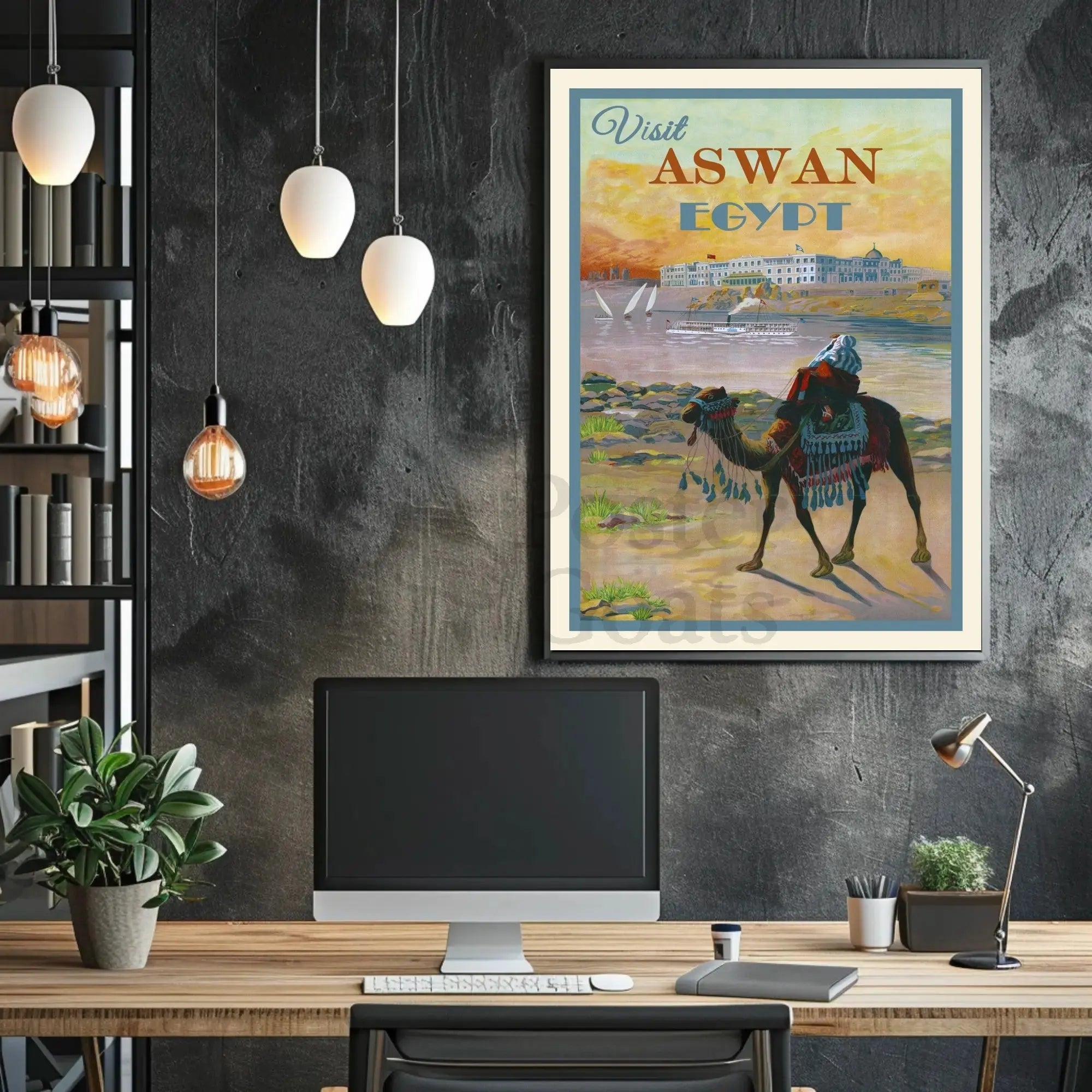 Aswan Egypt Vintage Travel Advertisement Poster PosterGoat