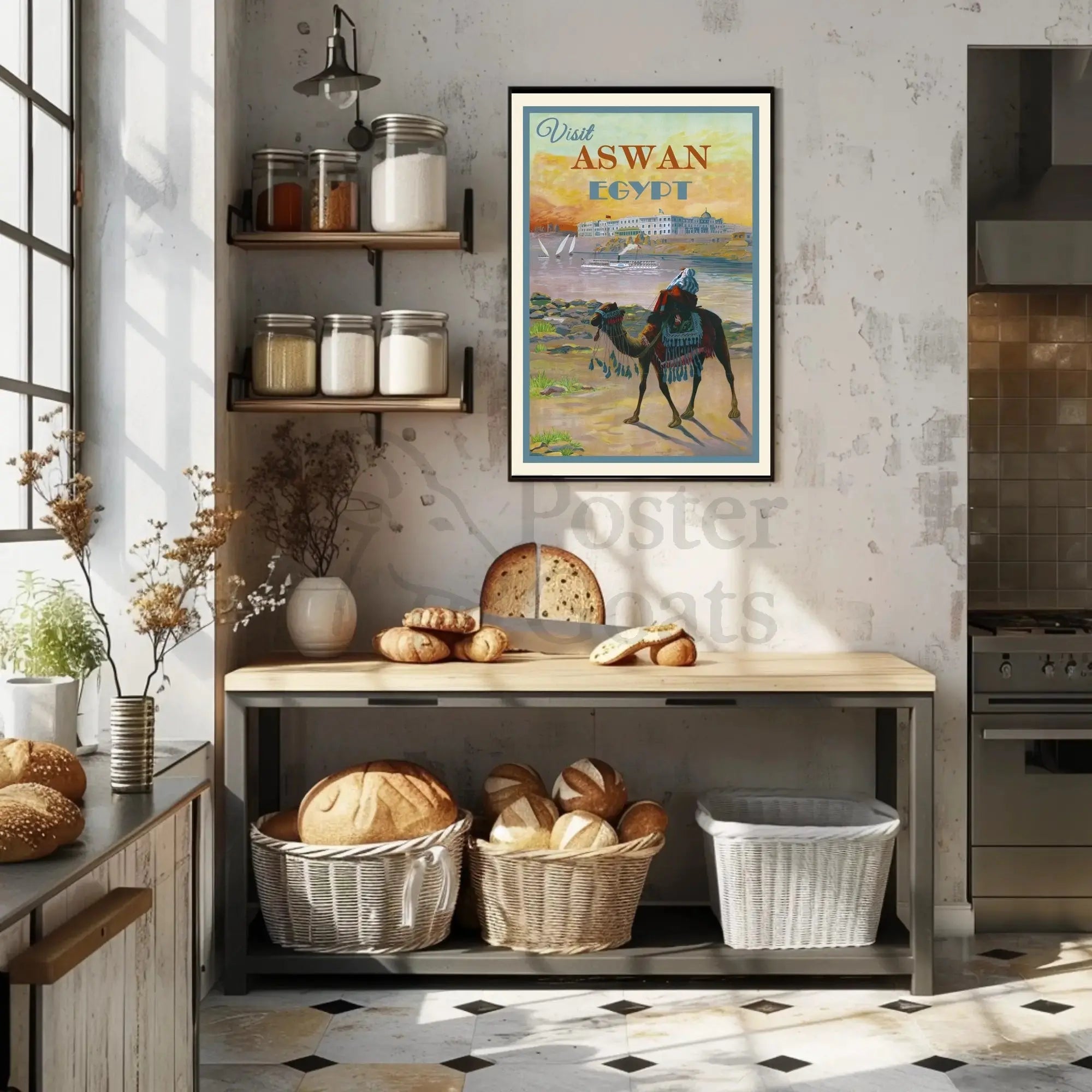 Aswan Egypt Vintage Travel Advertisement Poster PosterGoat