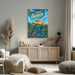 Athens Parthenon Colorful Illustration Travel Poster PosterGoat