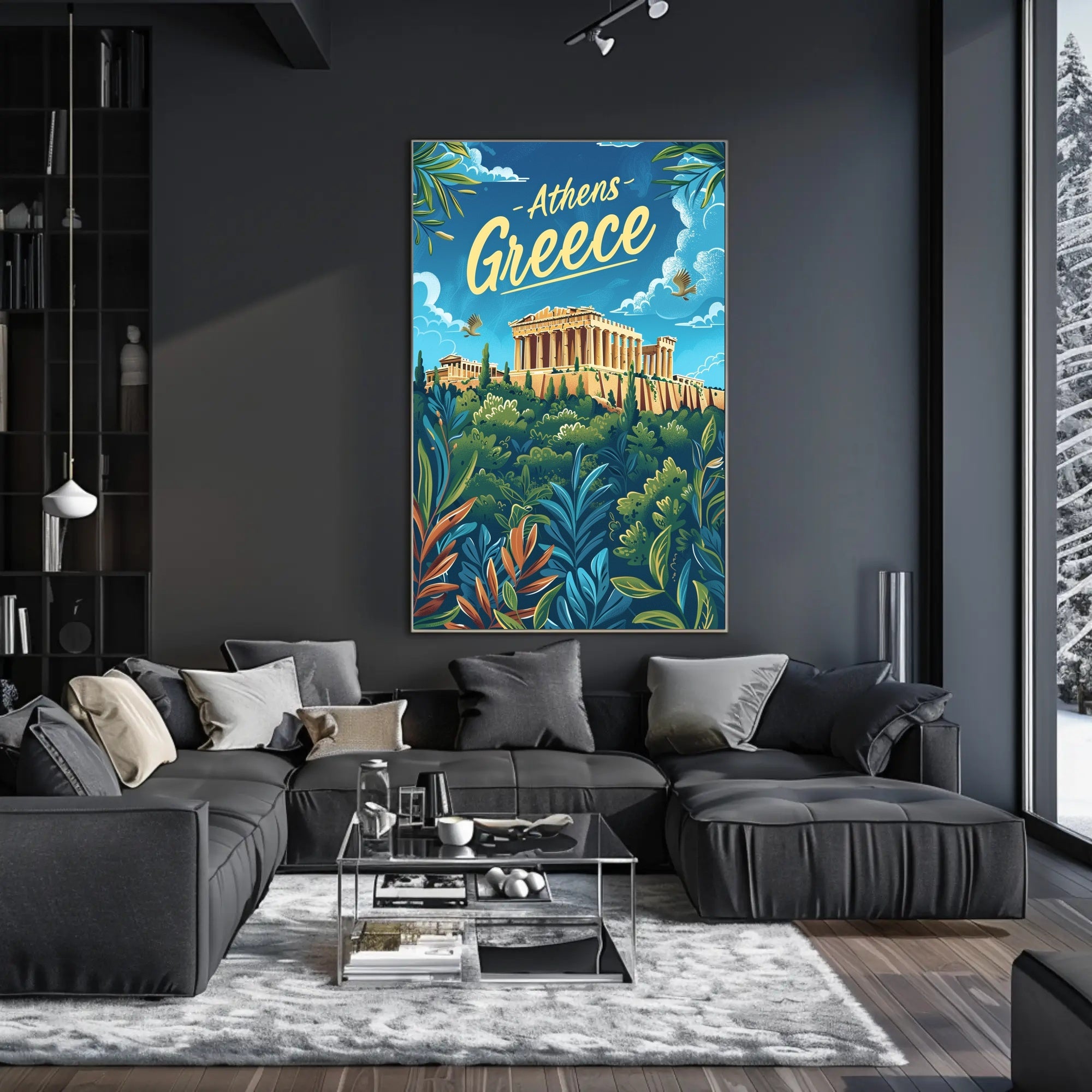 Athens Parthenon Colorful Illustration Travel Poster PosterGoat