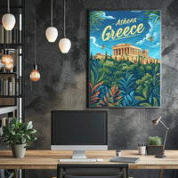 Athens Parthenon Colorful Illustration Travel Poster PosterGoat