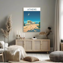 Athens Under the Moon Poster PosterGoat