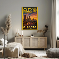 Atlanta Cityscape Dusk Modern Travel Poster PosterGoat
