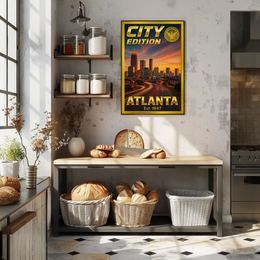 Atlanta Cityscape Dusk Modern Travel Poster PosterGoat