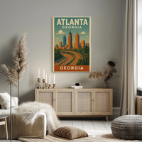Atlanta Cityscape Vintage Charm Travel Poster PosterGoat