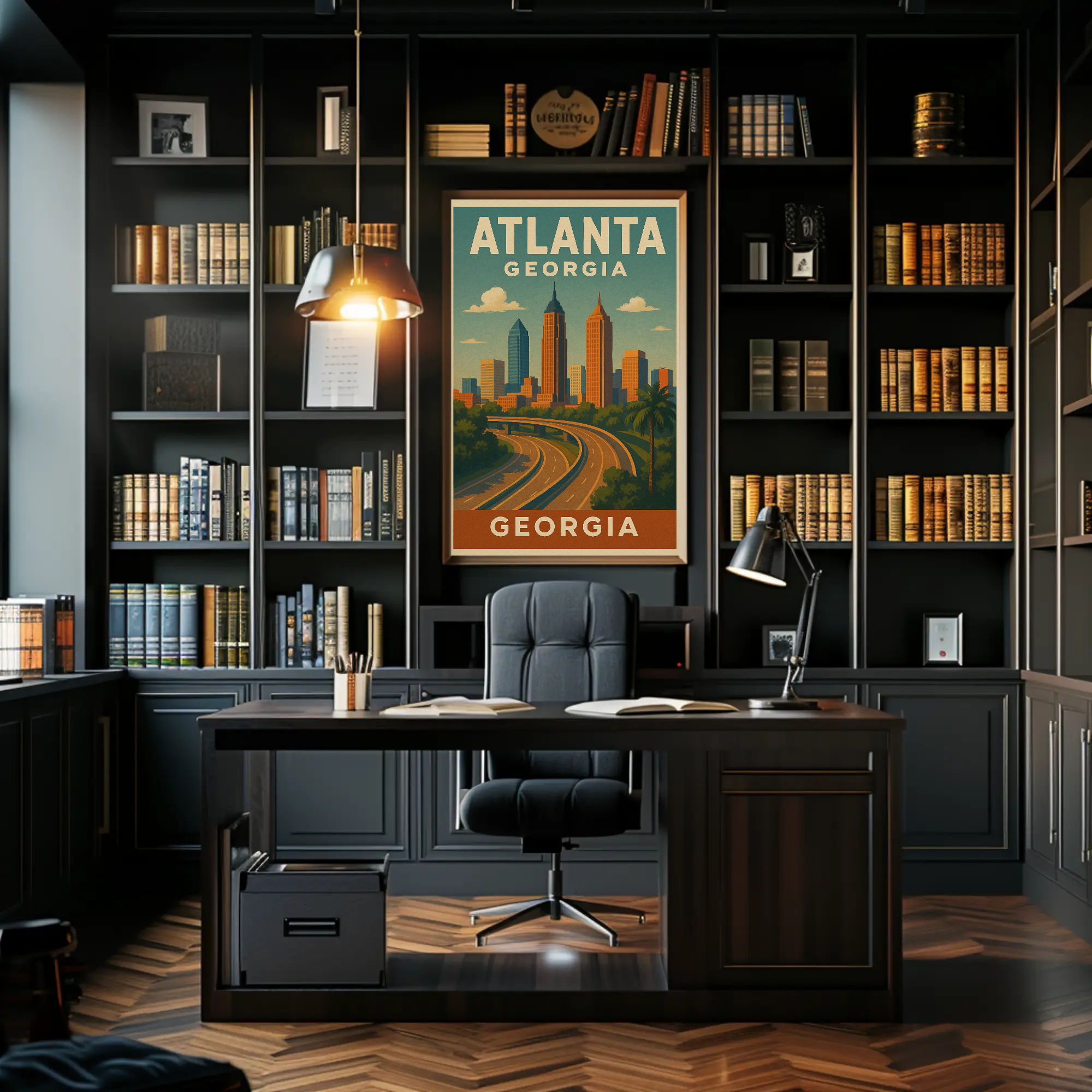 Atlanta Cityscape Vintage Charm Travel Poster PosterGoat