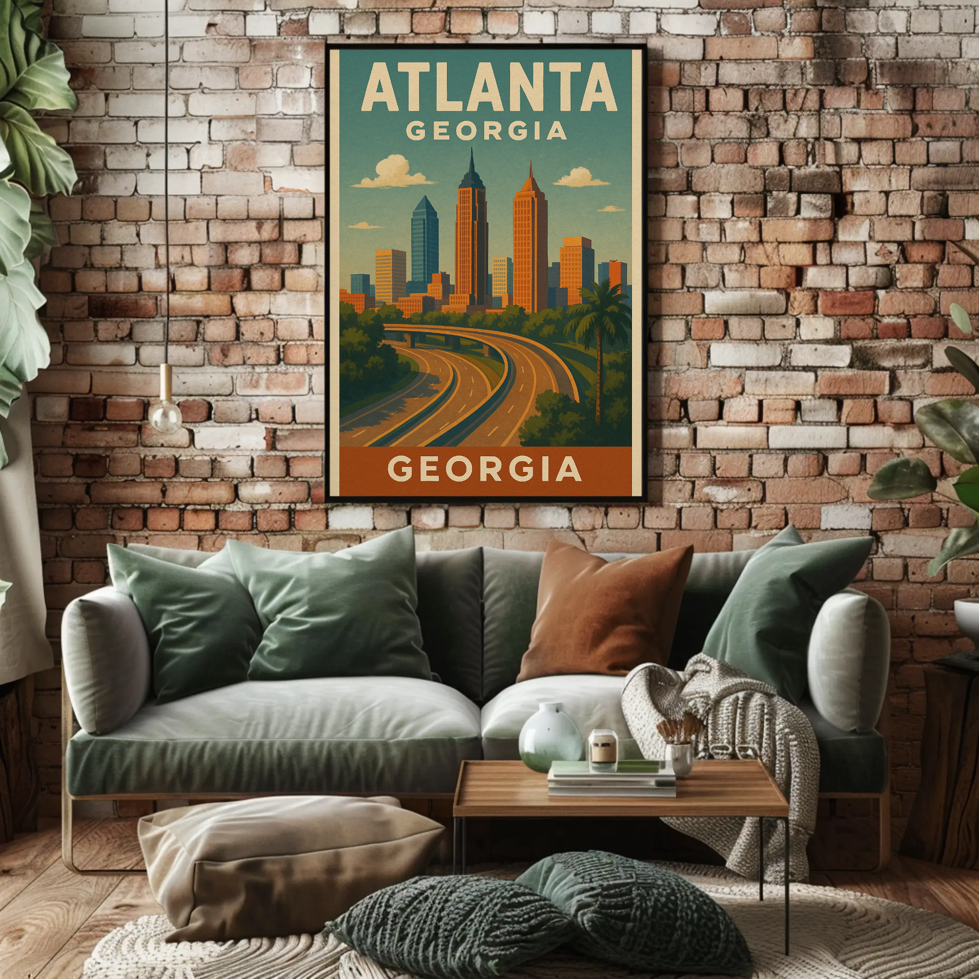 Atlanta Cityscape Vintage Charm Travel Poster PosterGoat