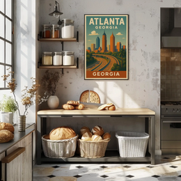 Atlanta Cityscape Vintage Charm Travel Poster PosterGoat
