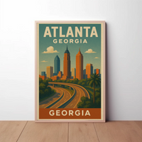 Atlanta Cityscape Vintage Charm Travel Poster PosterGoat